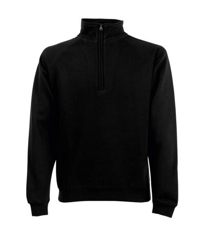 Fruit Of The Loom Mens Zip Neck Sweatshirt (Black) - UTBC358