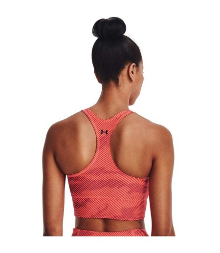 Womens/ladies Project Rock Sports Bra Orange White Under Armour