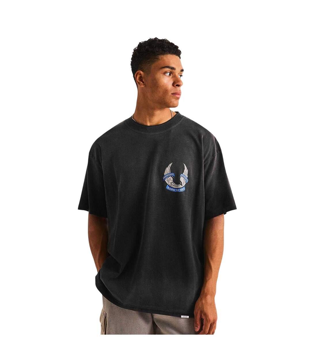 Mens Oversized T-shirt Washed Black Represent-4