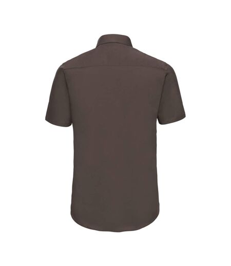 Chemise Manches Courtes Homme Chocolat Russell Collection