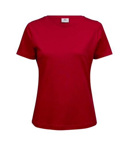 Tee Jays Womens/Ladies Interlock Short Sleeve T-Shirt (Red) - UTBC3321