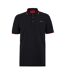 Mens Logo Ribbed Polo Shirt Black Hugo-2