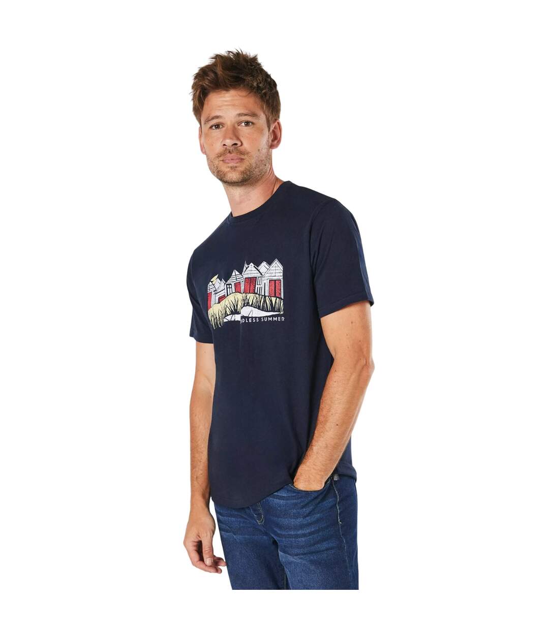 T-shirt endless summer homme bleu marine Maine-1