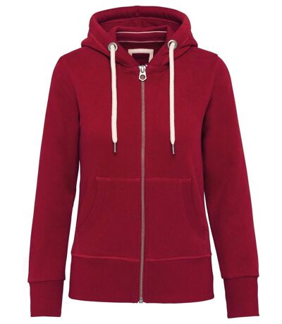 Veste à capuche aspect vintage - Femme - KV2307 - rouge foncé