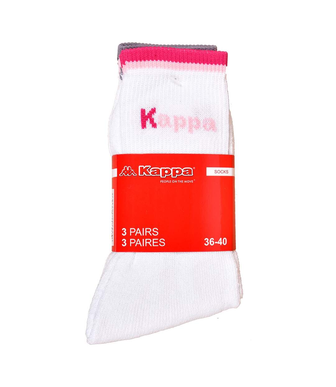 Chaussettes Femme KAPPA Modèle Tennis -Assortiment modèles photos selon arrivages- Pack de 3 Paires Tennis Blanches