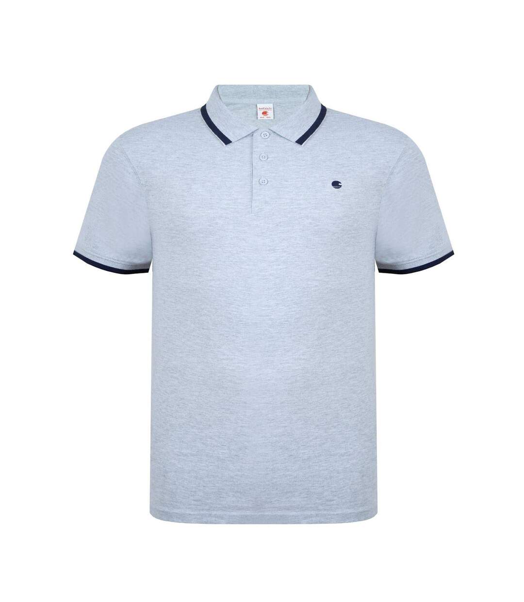 Polo Motif/style Signature Homme Gris Chiné SoulCal-1