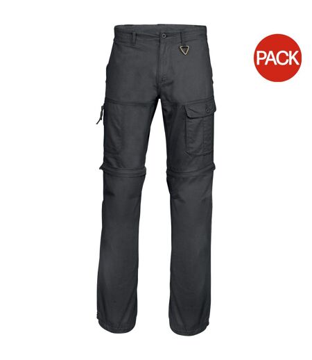 Kariban Mens Zip-off Multi-Pocket Work Trousers (Pack of 2) (Black) - UTRW6958