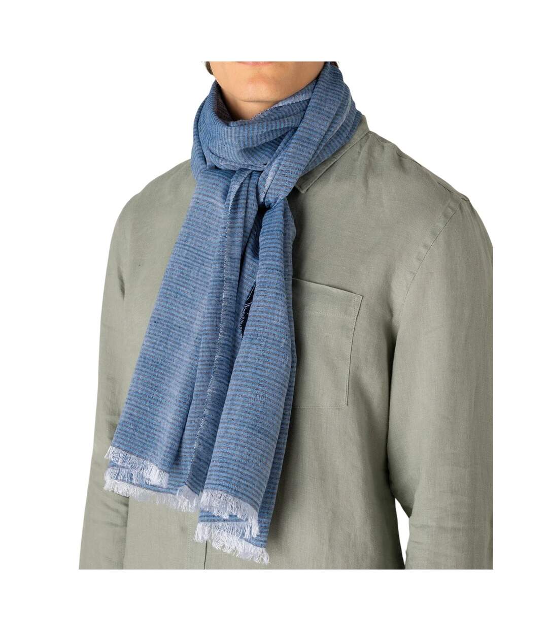 Écharpe Motif/style Lignes Adulte Taille Unique Bleu Spasso-1