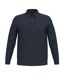 Mens Knitted Long-sleeved Polo Shirt Navy Spasso-1