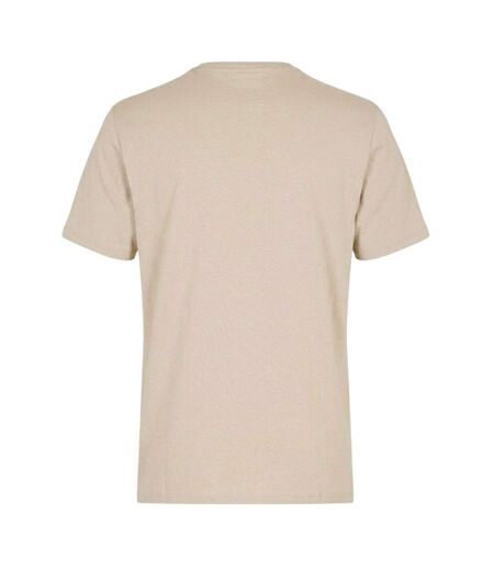 Mens Box Logo Cotton Crew Neck Regular T-shirt Oatmeal Calvin Klein