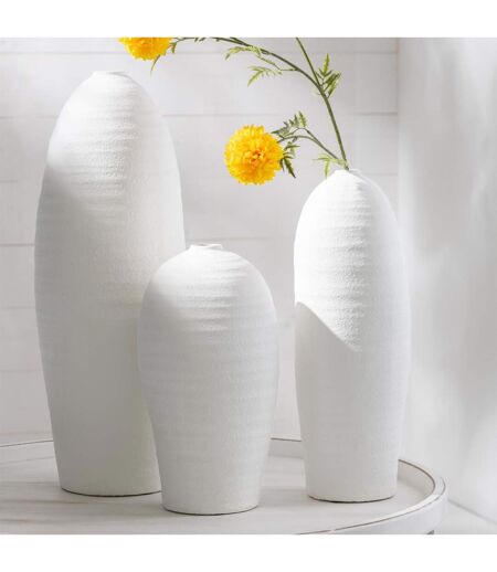Vase Design en Ciment Creta 36cm Blanc