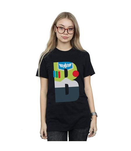 Disney Womens/Ladies Alphabet B Is For Buzz Lightyear Cotton Boyfriend T-Shirt (Noir) - UTBI46921