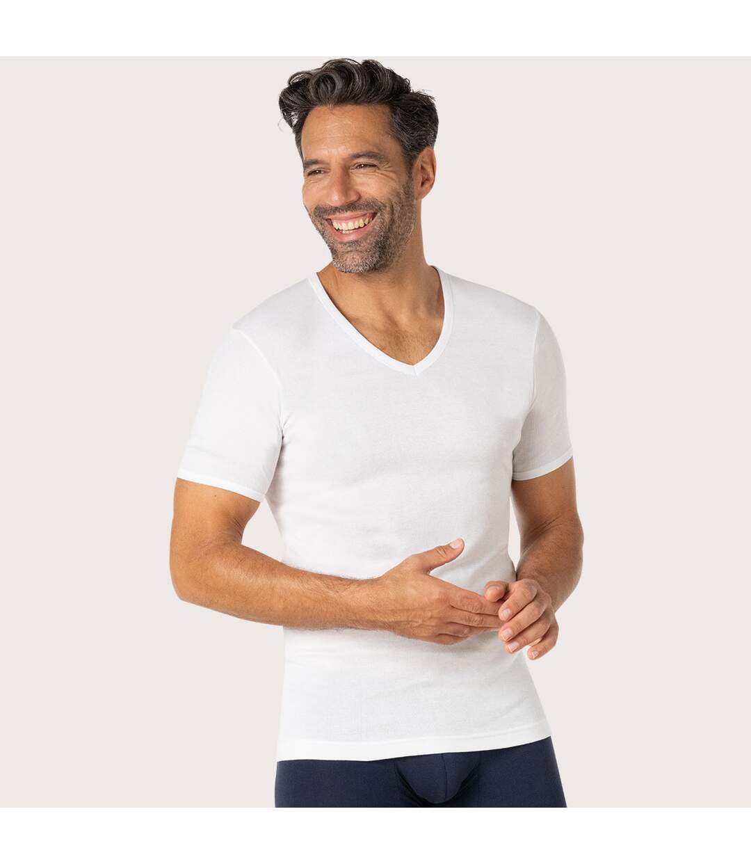 Lot de 3 tee-shirts col V Pur coton Premium Eminence-3