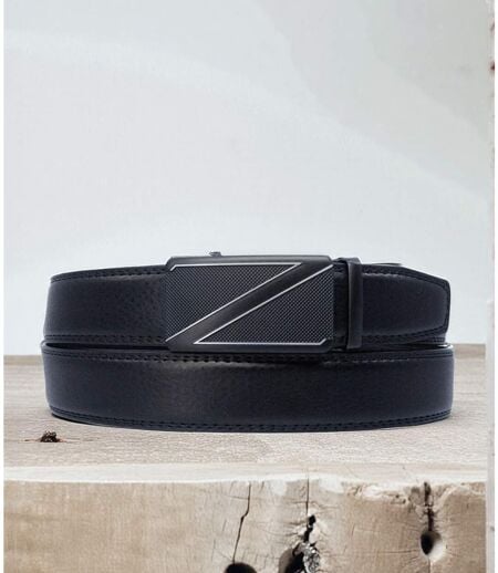 Ceinture en cuir noir pour hommes - Ajustable et élégante, idéale pour tous les styles