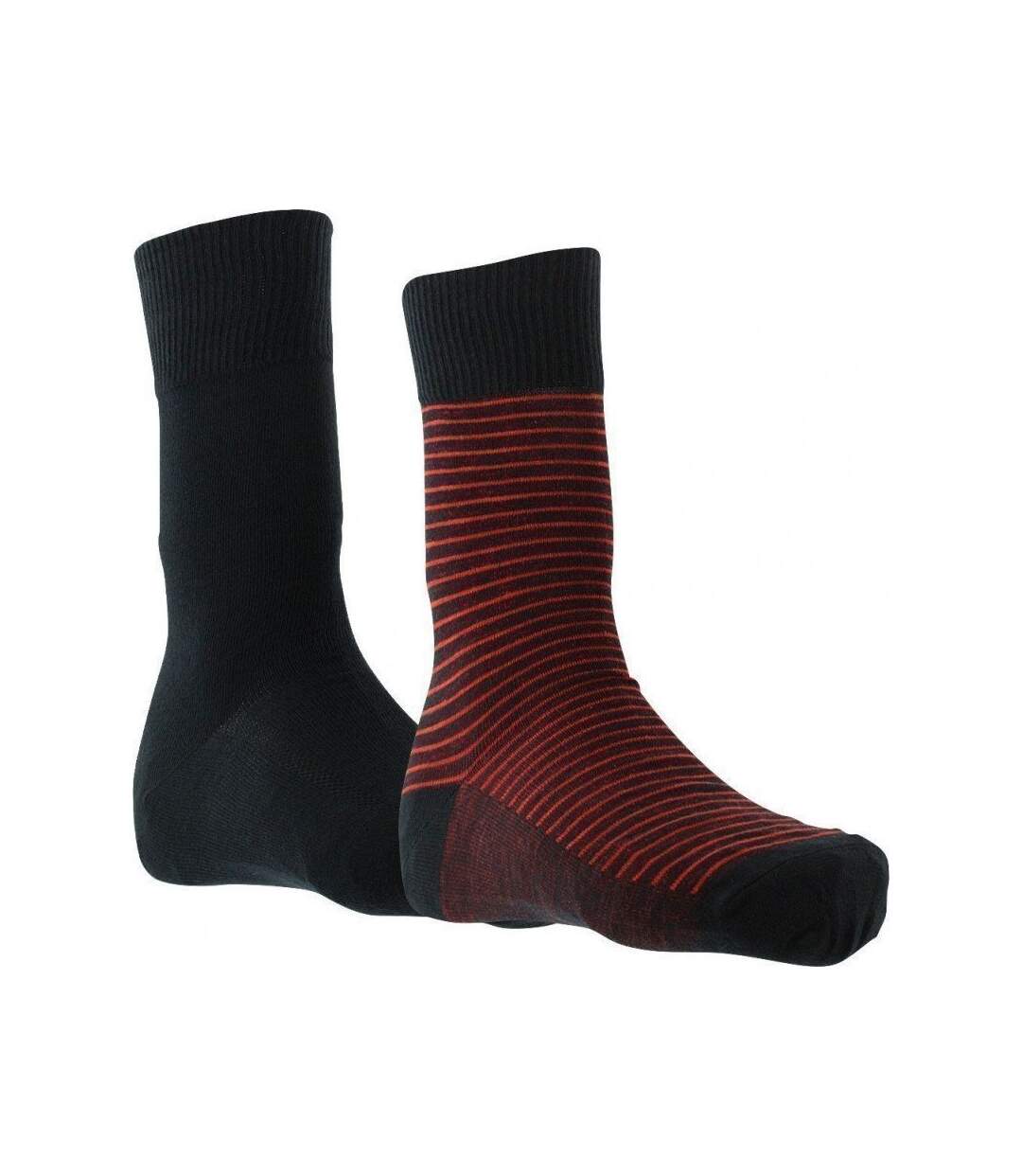 LEVI'S Lot de 2 paires de Chaussettes Homme Coton STRIPE Rouge Noir-1