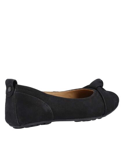 Womens/ladies jada knot ballerina leather pumps black Hush Puppies