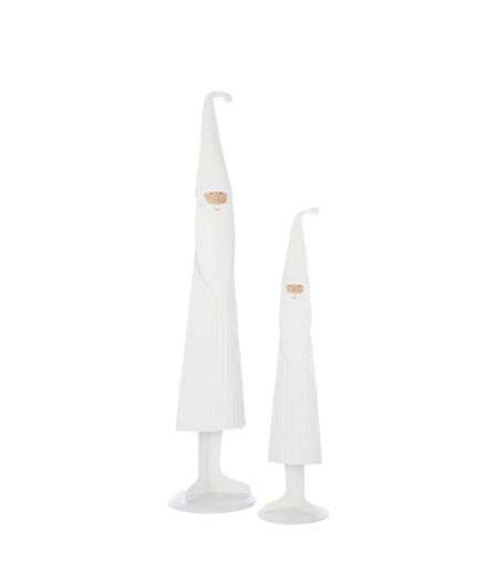 Père-Noël en Métal Moderne 45cm Blanc