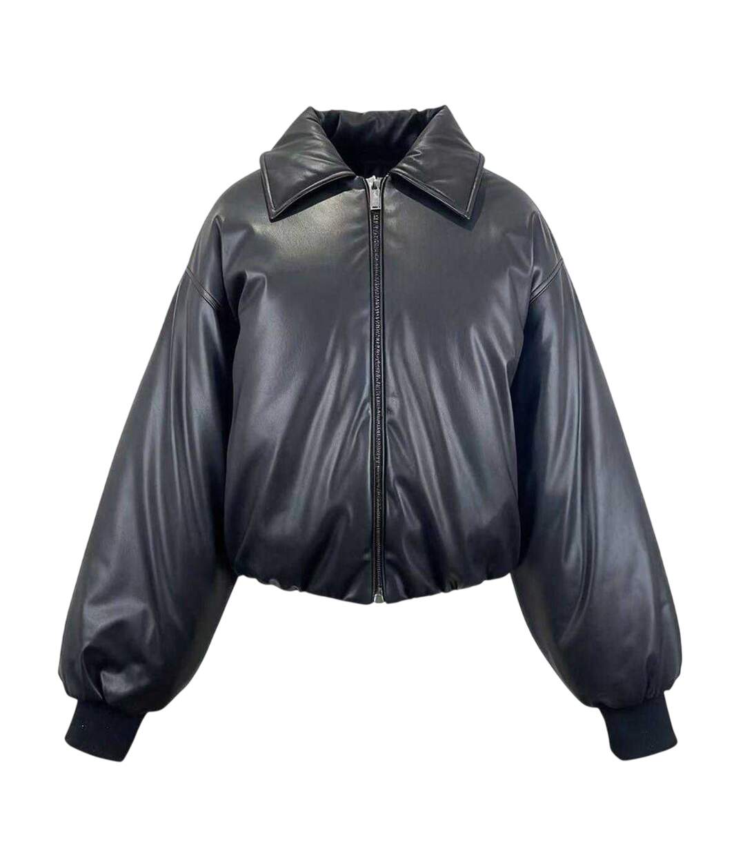 Womens/ladies Plain Ribbed Cuff Bomber Jacket Black Kangol-1