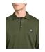 Mens Patch Collared Long-sleeved Polo Shirt Dark Green Hugo-3