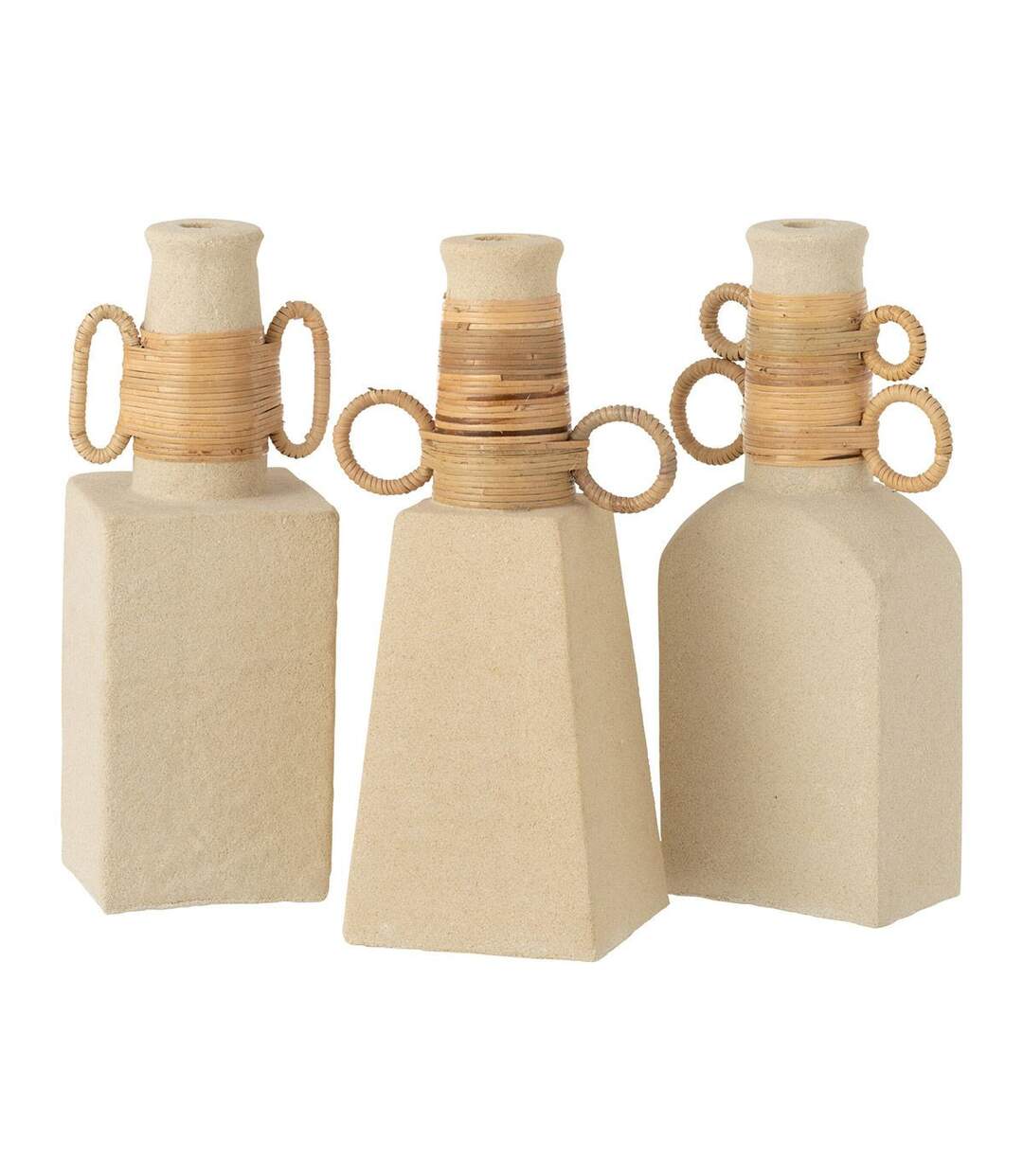 Vase Déco Anneaux Ronds Céline 29cm Beige-3