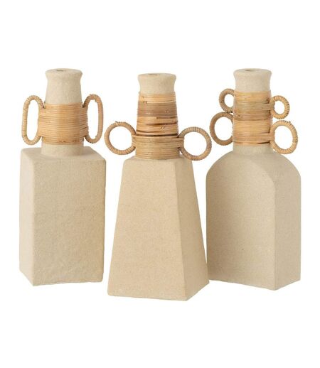 Vase Déco Anneaux Ronds Céline 29cm Beige