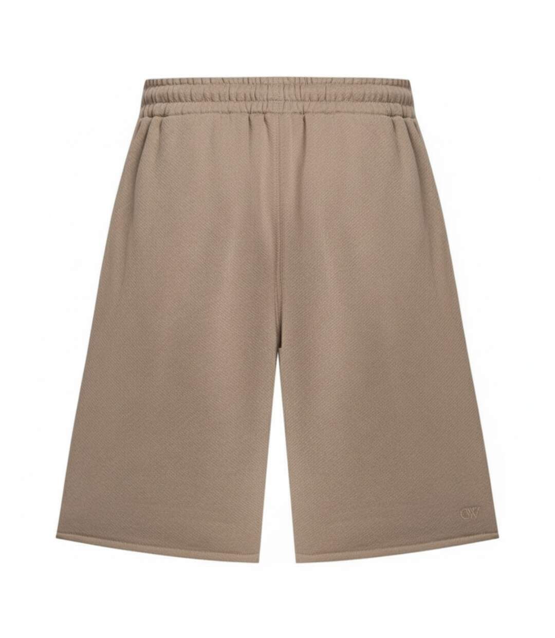 Unisex Adult Embroidered Sweat Shorts Brown Off-White-2