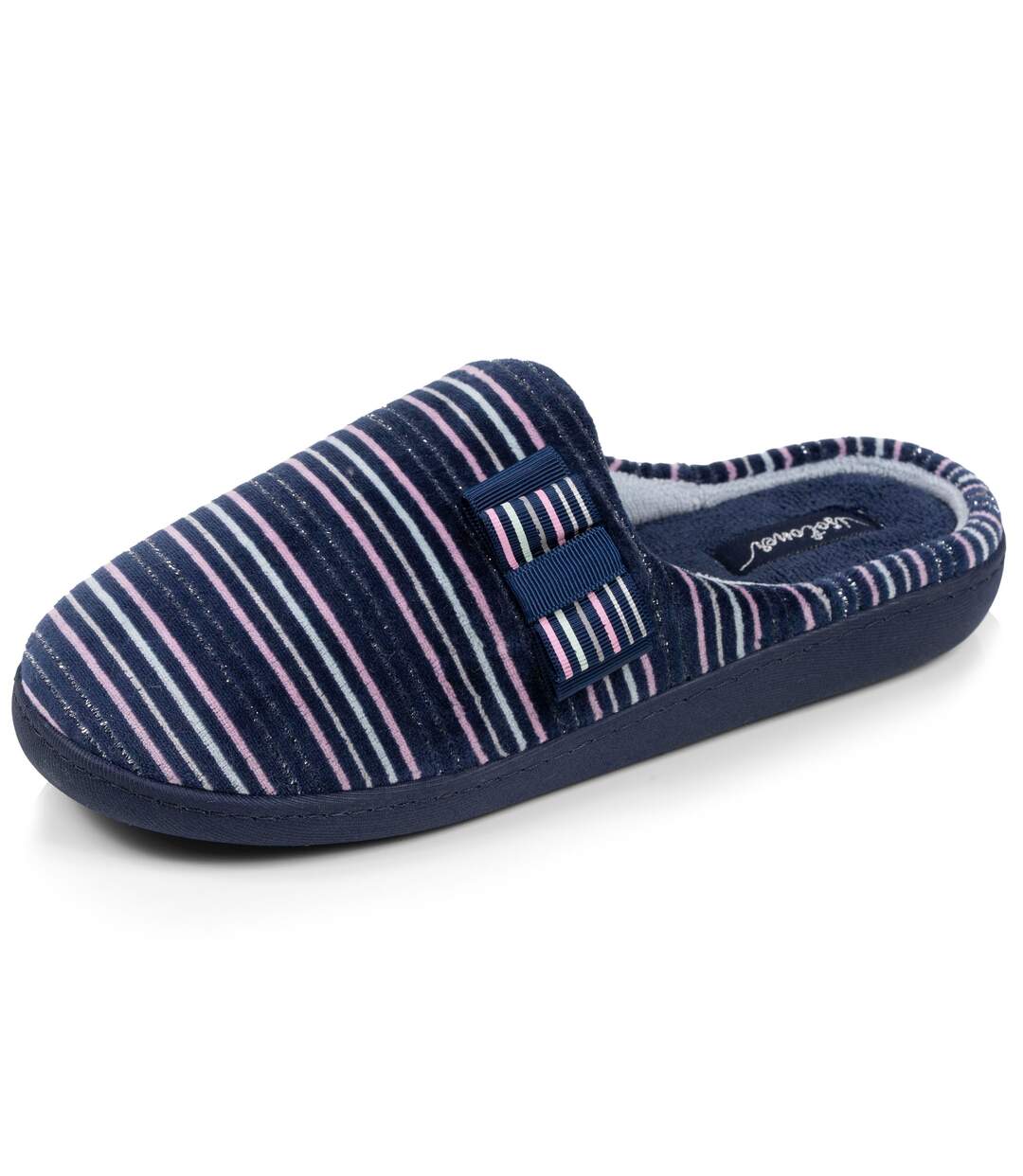 Isotoner Chaussons Mules femme velours semelle ergonomique-1