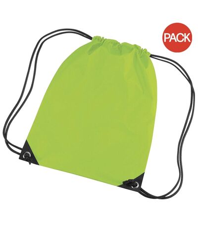 Lot de 2  Sac de gym 11 litres taille unique vert citron Bagbase