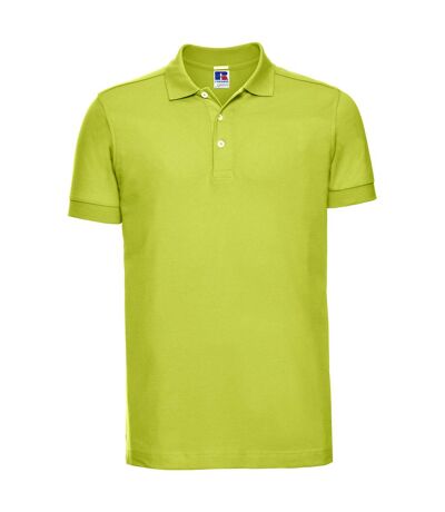 Mens stretch polo shirt lime Russell