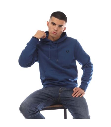 Mens Tipped Hoodie Blue Fred Perry