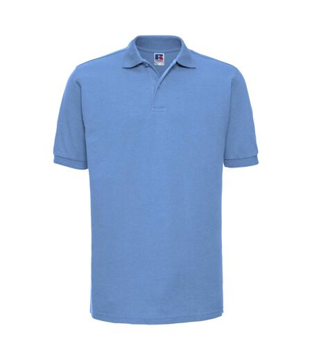 Russell Mens Ripple Collar & Cuff Short Sleeve Polo Shirt (Sky Blue)
