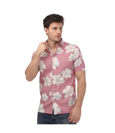 Unisex Adult Coving Floral Seersucker Short-sleeved Shirt Pink Ted Baker