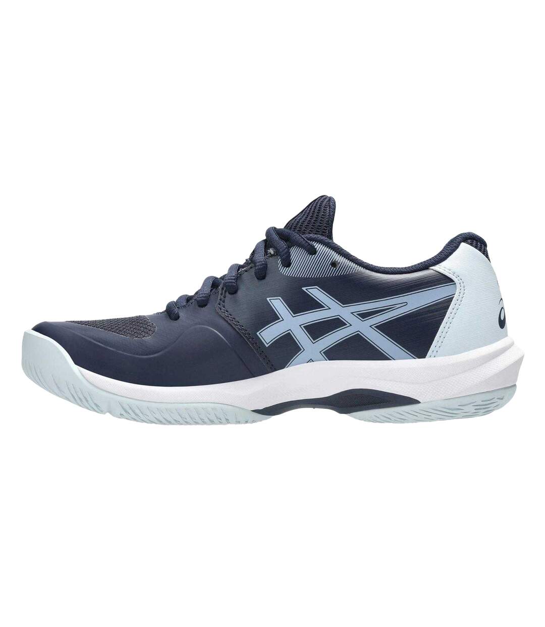 Womens/ladies Game Tennis Shoes Midnight White Asics-3