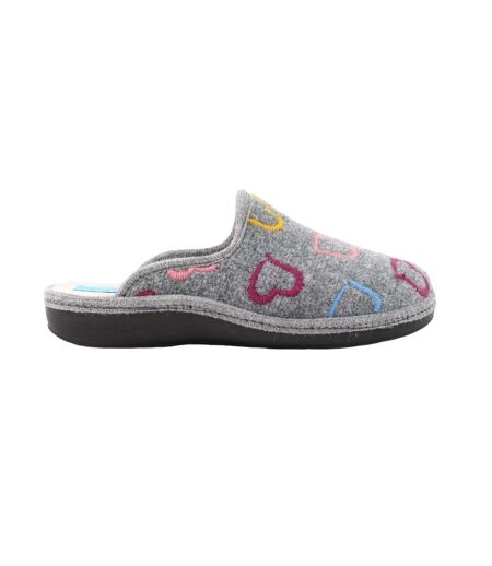 Chaussons Mules Love Femme Gris Lunar