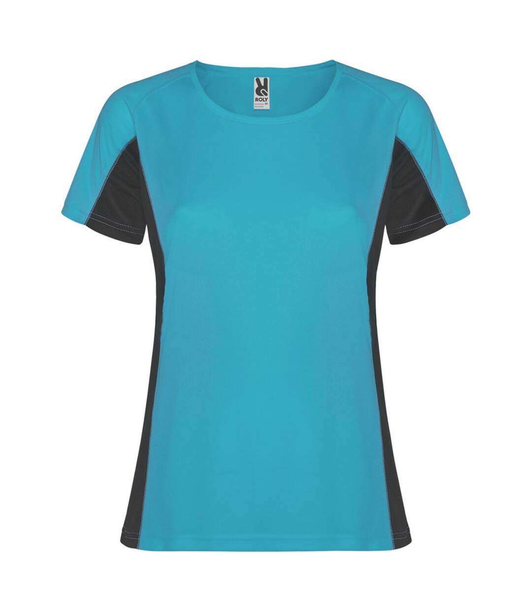 T-shirt shanghai femme turquoise vif / anthracite Roly-1