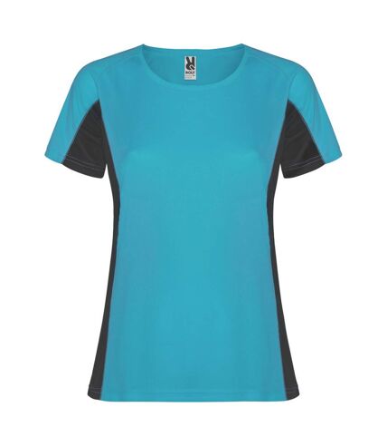 T-shirt shanghai femme turquoise vif / anthracite Roly