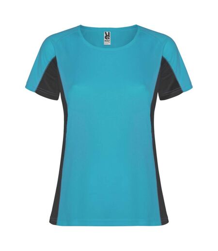 T-shirt shanghai femme turquoise vif / anthracite Roly Roly