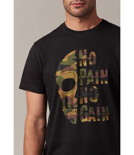 T-Shirt col rond avec tête de mort motif camouflage CONNOR