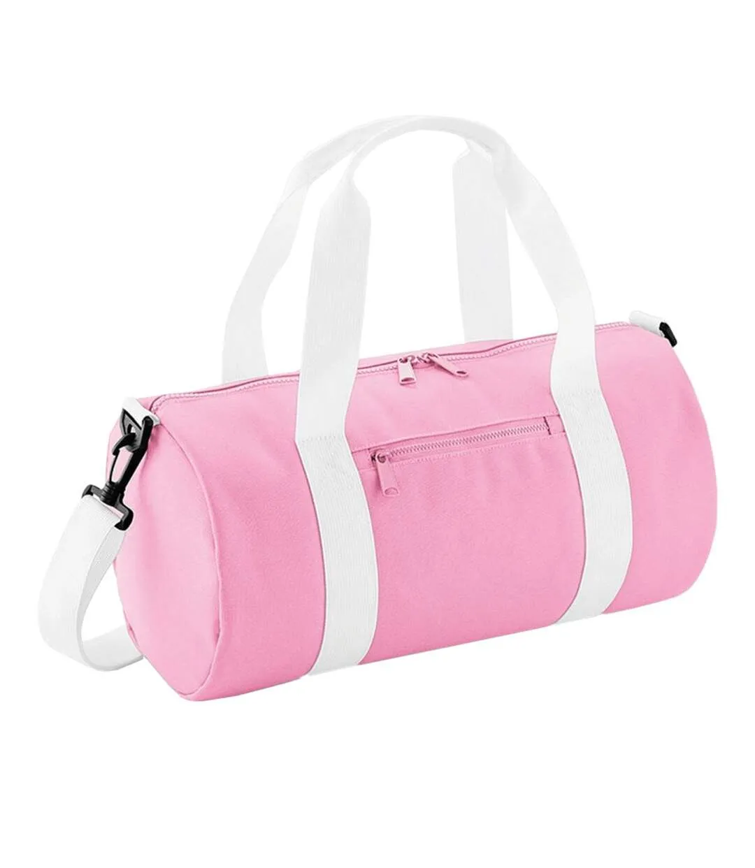 Petit Sac Polochon Taille Unique Rose Blanc Bagbase-1
