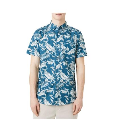 Maine Mens Tropical All-Over Print Shirt (Turquoise)