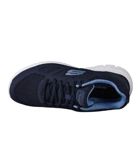Mens Burns Agoura Leather Shoes Navy Blue Skechers