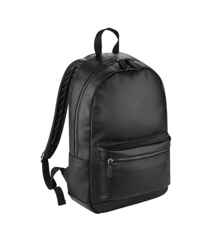 Unisex adult faux leather backpack one size black Bagbase