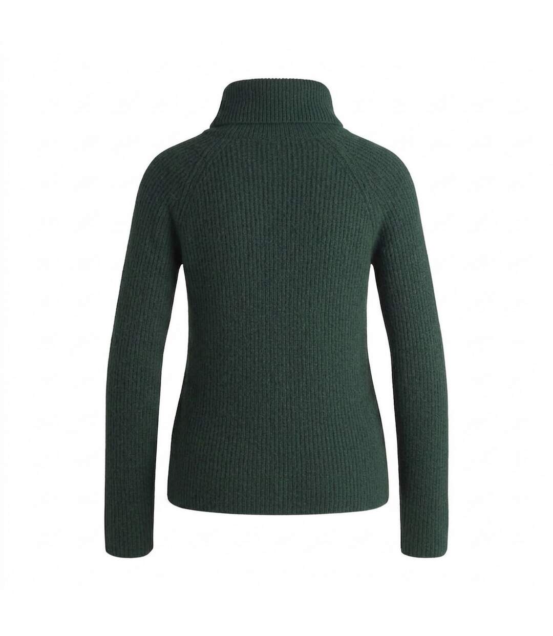 Womens/ladies Rib Knit Regular Raglan Pullover Green Boss-2