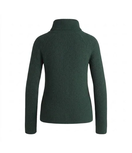 Womens/ladies Rib Knit Regular Raglan Pullover Green Boss