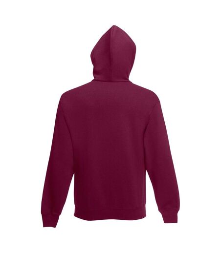 Mens Hooded Sweatshirt / Hoodie Burgundy Fruit Of The Loom