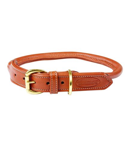 Weatherbeeta Rolled Leather Dog Collar (XL) (Tan) - UTWB1256