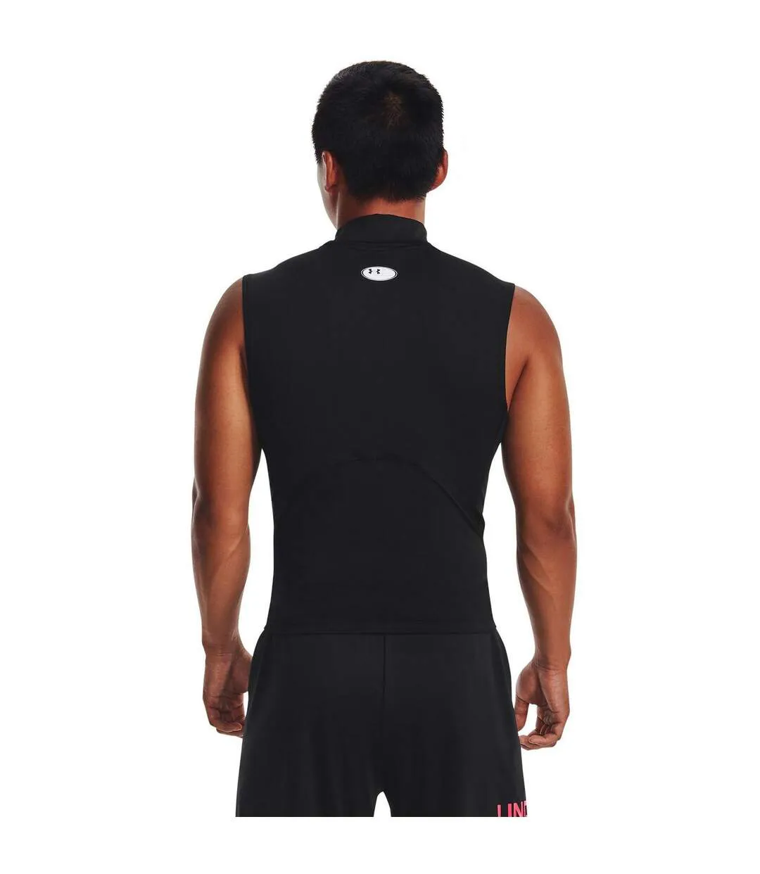 Mens Sleeveless Vest Top Black White Under Armour-4