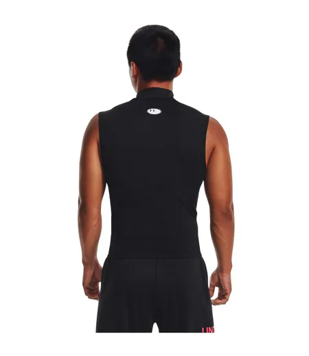 Mens Sleeveless Vest Top Black White Under Armour
