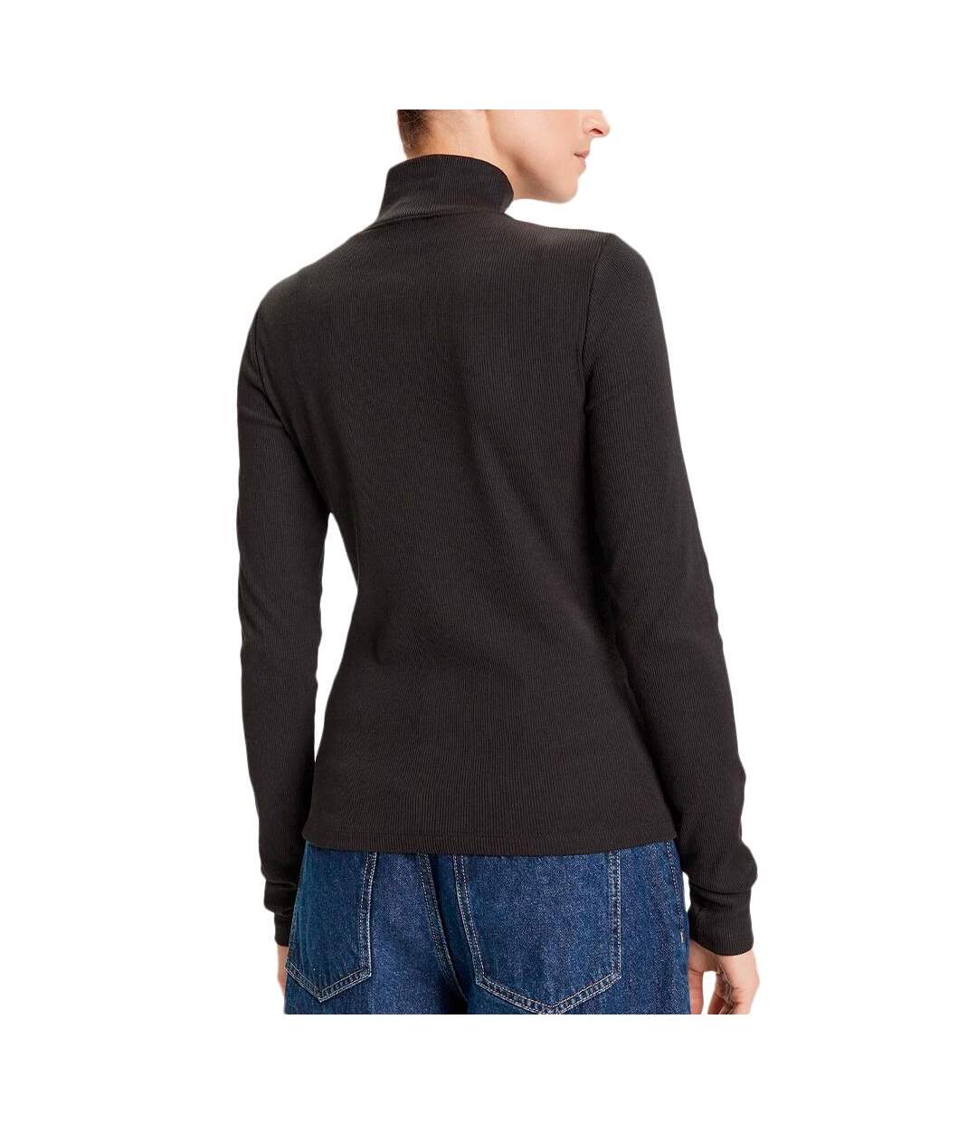 T-Shirt col roulé marron femme calvin klein jeans label-2