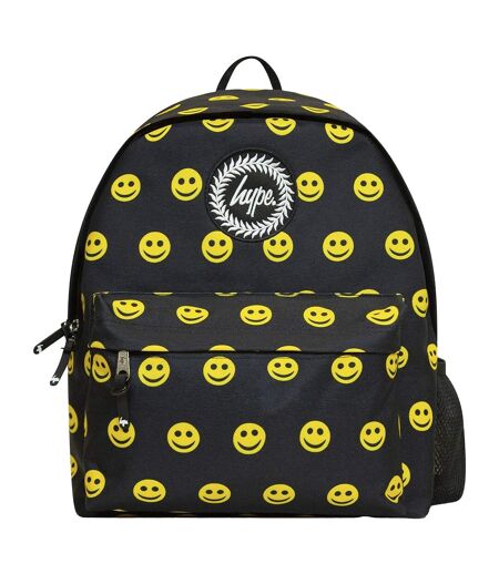 Unisex Black Yellow Smile Backpack with Laptop Sleeve | School Travel Padded Bag